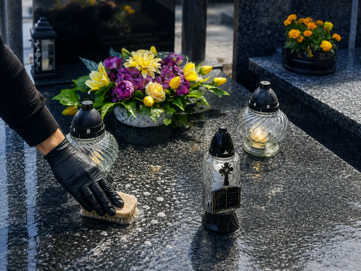 Mycie i sprzątanie nagrobka we Wrocławiu